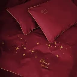 Простыня MirSon Ranforce Elite 19-1655 Edmonda Stars 180x220 см красная (2200010539578)