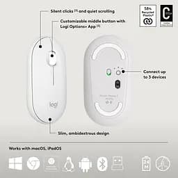 Комплект (Клавіатура та Миша) Logitech Pebble 2 Combo Tonal UA (920-012240) White - мініатюра 11