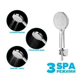 Душовий набір Drop MULTI120-3WH+SET (лійка для душу + шланг + кріплення) - мініатюра 2