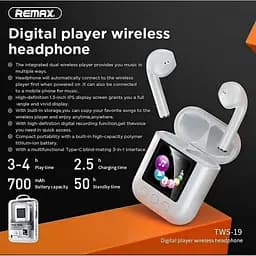 Навушники Bluetooth Remax TWS-19 Digital Player - мініатюра 5
