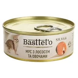 Влажный корм для котов Basttet'o Silver мусс из лососем и овощами 85 г