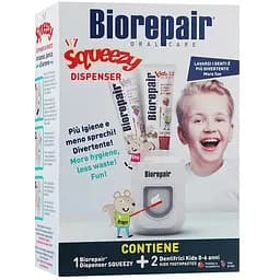 Набір Biorepair Веселе мишеня диспенсер та зубна паста, суниця, виноград, 2 шт., 100 мл - мініатюра 2