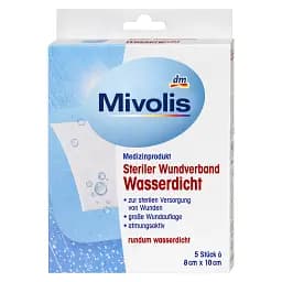Повязка для ран водонепроницаемая Mivolis Steriler Wundverband 5 шт 