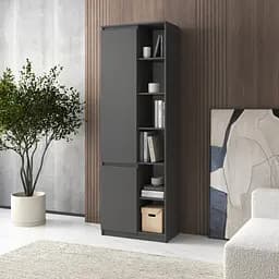 Шкаф для книг Vays пенал с полками R-27 Антрацит