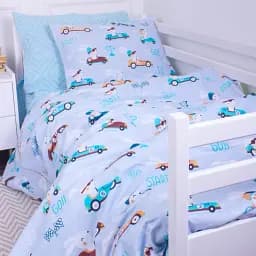 Комплект постільної білизни MirSon Бязь 18-0008 Bunny Races 143x210 см блакитний (2200010262896)