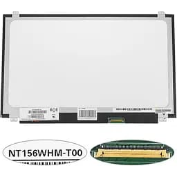 Матриця 15.6 NT156WHM-T00 touch 1366х768, 40pineDP, LED, SLIM вертикальні вушки, глянець, роз'єм праворуч знизу для ноутбука