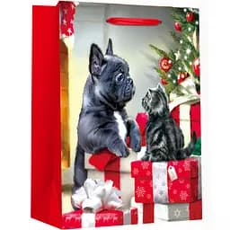 Пакет подарунковий Malevaro Large Xmas Dog дизайн 4 паперовий 26x12.7x32.4 см (760219ML-4)