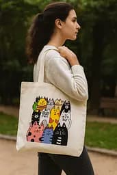 Набор экосумка-раскраска «Котики» хлопок 220 г/м2 38х42см ROSA Talent [CD]