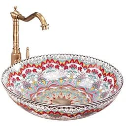 Умивальник Rea Peru накладний з візерунком REA-U6031, Цветной