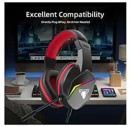 Ігрові навушники з мікрофоном Jedel GH269 RGB 7.1 Channel Balck-Red - мініатюра 5