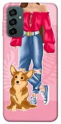 Чохол Demsky Girl and corgi для Samsung Galaxy M14 5G