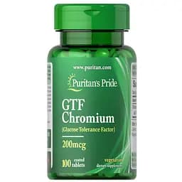 Хром Puritans Pride GTF Chromium 200 mcg 100 пігулок