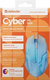 Комп'ютерна мишка Defender Cyber MB-560L 4 кн. 1200 dpi підсвітка 7 кол. біла (52561) - мініатюра 2