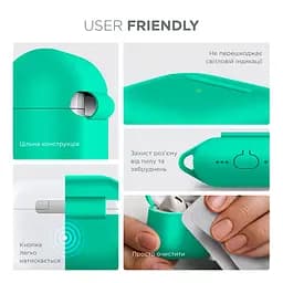 Силіконовий чохол для навушників Apple AirPods Pro 2 2022, Hang Case, бірюзовий, ультратонкий захисний кейс товщиною 2 мм, захист від подряпин, пилу та ударів, компактний, з карабіном для кріплення, ArmorStandart (ARM68589) - мініатюра 5
