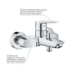 Набір змішувачів 4 в 1 для ванної кімнати та кухні Grohe QuickFix Start M-Size UA202301KE, Хром - мініатюра 11