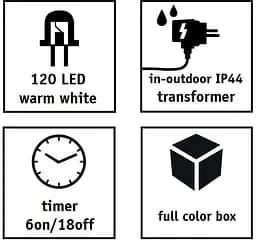 Світлодіодна гірлянда Luca Lighting Змійка 120 LED 12 м теплий білий (8718861692624) - мініатюра 3