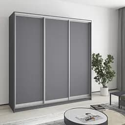 Шкаф-купе трехдверный MebelStar Стандарт AL 3ДСП 200x60x240 см Антрацит (MBS-1487)