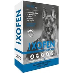 Краплі проти іксодових кліщів, бліх та комарів Unicum Ixofen для собак 40-60 кг 2 піп. x 6 мл - мініатюра 1