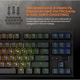 Клавіатура GamePro Red з Hot-Swap RGB Black дротова механічна (MK180B) - мініатюра 16