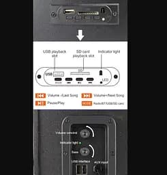 Комп'ютерні колонки 2.1 Kisonli TM1000U, Bluetooth, AUX, 5W+2x3W - мініатюра 5