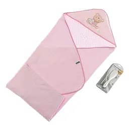 Рушник з гребінцем і щіткою Interbaby Bear, рожевий (8100224)