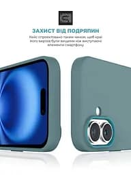 Силиконовый чехол с MagSafe для Apple iPhone 16, ICON2 MagCase, голубой, противоударный, панель с мягкой подкладкой, защита всего корпуса, поддержка беспроводной зарядки, совместим с защитными стеклами и пленками, ArmorStandart (ARM80184) - мініатюра 5