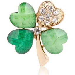 Брошь Листок клевера светло-зеленый (84946789)