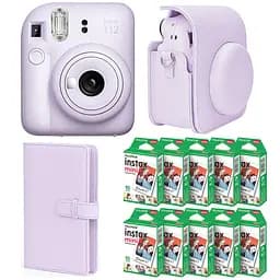 Набір камера Fujifilm Instax Mini 12, Фотопапір 100 шт, Чохол, Фотоальбом 108 фото Фіолетовий
