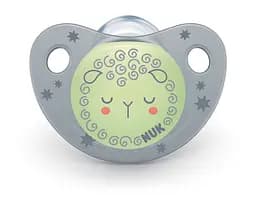 Пустышка силиконовая Nuk Trendline Day&Night, ортодонтическая, прозрачная (3952312)