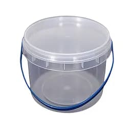 Ведро пластиковое прозрачное круглое с крышкой для пищевых продуктов 1100 мл 50 шт./уп.