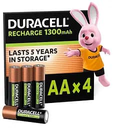 Аккумулятори Duracell Rechargeable AA 1300 mAh, 4 шт. (6832572)