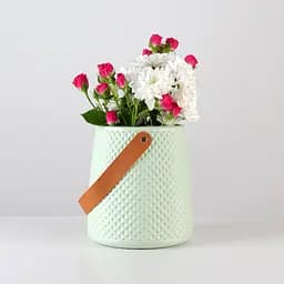 Ваза декоративна МВМ My Home, 17,5 см, оливкова (DH-FLOWERS-10 OLIVE) - мініатюра 2