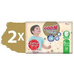 Упаковка трусиків-підгузків для дітей Goo.N Premium Soft розмір 6 (XXL) 15-25 кг 120 шт. (60 шт. х 2 шт.) - мініатюра 3