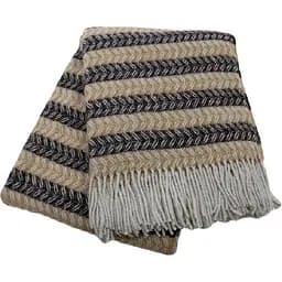 Плед вовняний Vladi Метро Spire 200х220 біло-бежево-коричневий (202001)