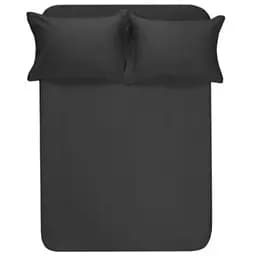 Простирадло на резинці з наволочками Lotus Home Dakota Modern сатин Рremium 160х200 см антрацит  (svt-2000022346269) 