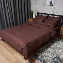 Комплект постільної білизни Moon&Star Satin Stripe Warm Espresso Полуторні 143х210 наволочки 2х40х60