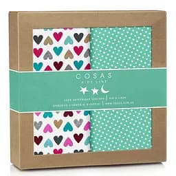 Пелюшки багаторазові Cosas дитячі Mint Love 2 шт., 80х100 см, м'ятні
