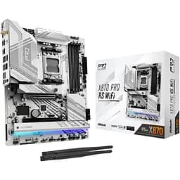 Материнська плата ASRock AM5 X870 Pro RS WiFi, X870, 4xDDR5, Int.Video (CPU), 4xSATA3, 3xM.2, 1xPCI-E 5.0x16, 1xPCI-E 4.0x16, ALC1220, Bluetooth 5.4, 2xUSB4/7xUSB3.2/9xUSB2.0, HDMI/2xType-C, ATX - мініатюра 2