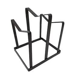 Тримач органайзер настільний кухонний для кришок каструль на 2 відділення, Kitchen Master Чорний 86192