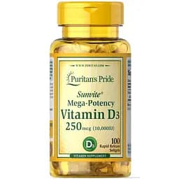 Вітаміни та мінерали Puritan's Pride Vitamin D3 10000 IU, 100 капсул