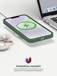 Силиконовый чехол с MagSafe для Apple iPhone 14, ICON2 MagCase, оливковый, противоударный, панель с мягкой подкладкой, защита всего корпуса, поддержка беспроводной зарядки, совместим с защитными стеклами и пленками, ArmorStandart (ARM68391) - мініатюра 9