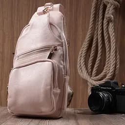 Жіноча слінг сумка через плече з екошкіри Vintage 22750 рожева - мініатюра 9