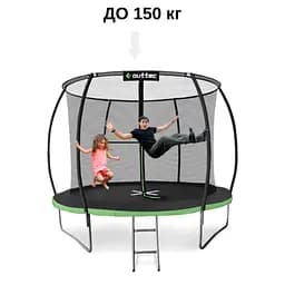 Батут Outtec Premium 10ft (312см) чорно-зелений з внутрішньою сіткою - мініатюра 3