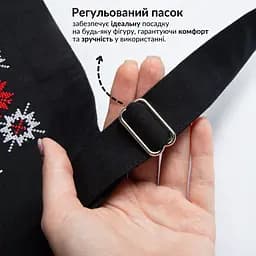 Фартух водовідштовхувальний універсальний Ideia з етно вишивкою та карманом чорний (8000035654) - мініатюра 4