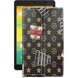 Чехол StatusCASE из экокожи для планшета Prestigio Node A8 3G PMT4208 Луи-Витон-коричневый