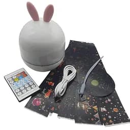 Нічник з рожевими вушками зайчика регулюванням яскравості та 6 шаблонами