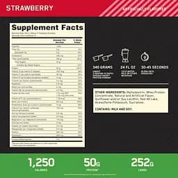 Гейнер Optimum Nutrition Serious Mass Strawberry 2.722 кг - мініатюра 4