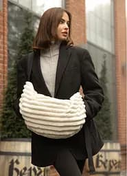 Женская сумка Sambag HOBO Bag-glove тканевая молочная 50×28×5 см (53400811)