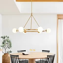 Люстра Hayes Round на 6 плафонів у латунному корпусі Line.F GC 19/6 AB