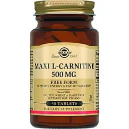 Дієтична добавка Solgar L-Карнітин 500 мг 30 пігулок